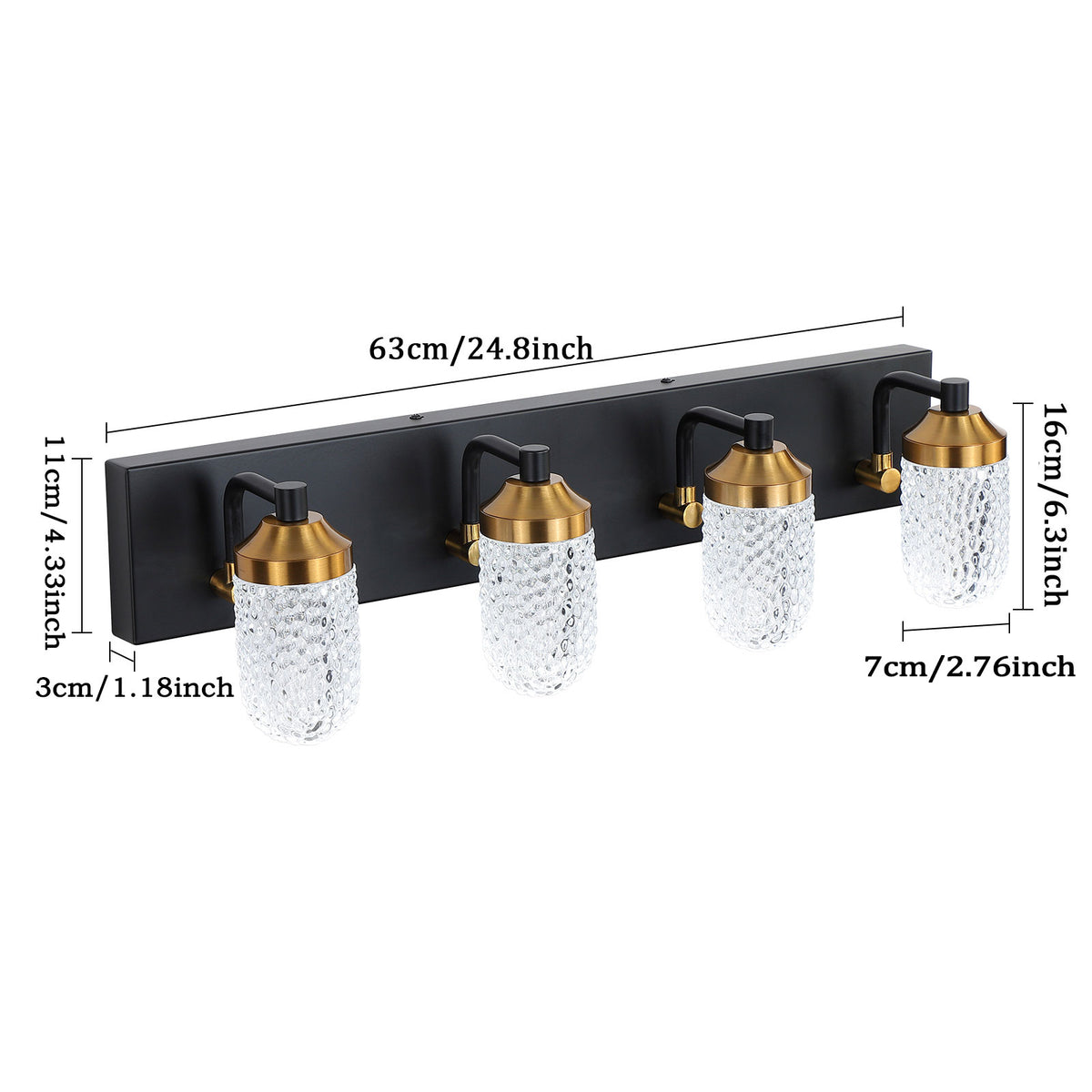 Vanity  Lights With 4 LED Bulbs For Bathrooms