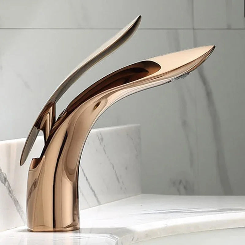 Rose gold creative personalized bathroom washbasin faucet by eprolo