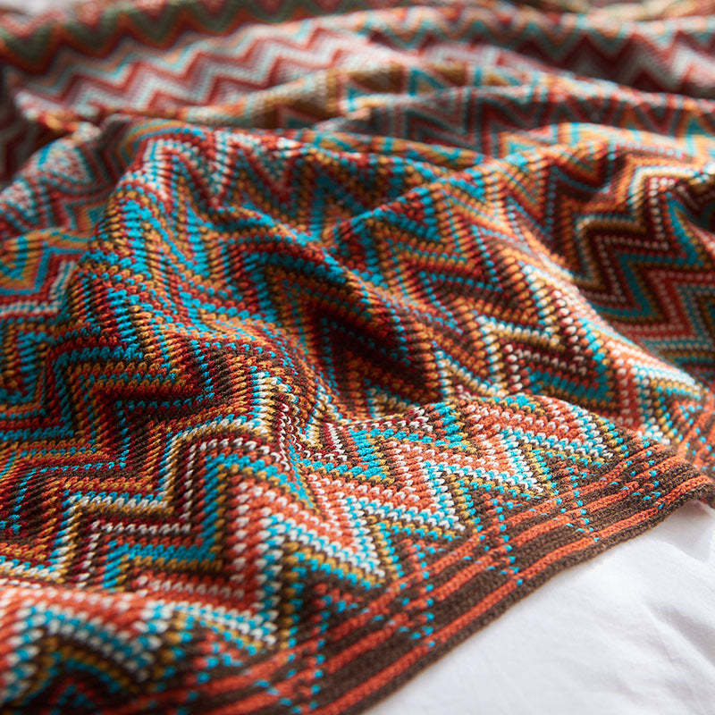 Knitted Bohemian Sofa Blanket