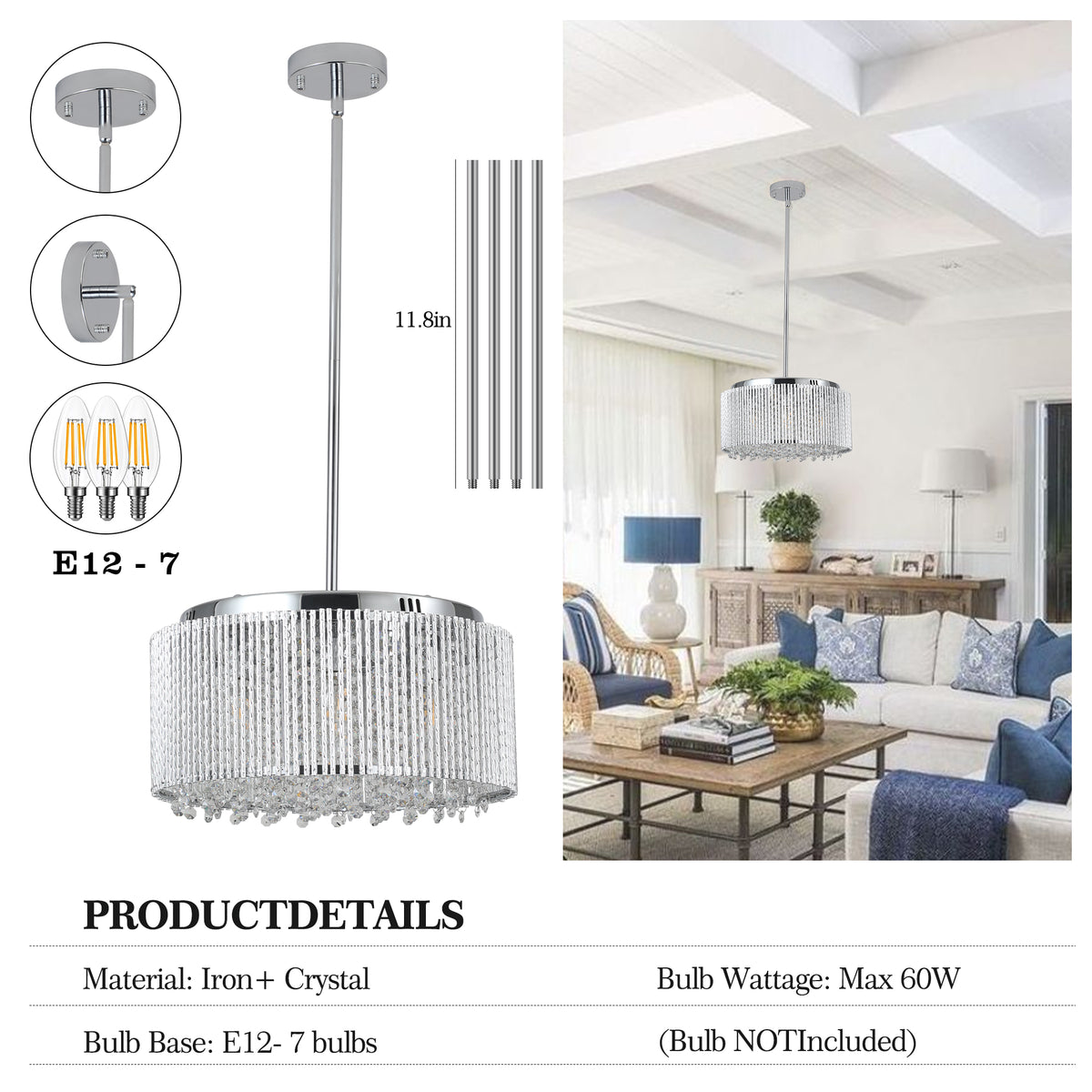 Modern Crystal Chandelier for Living-Room