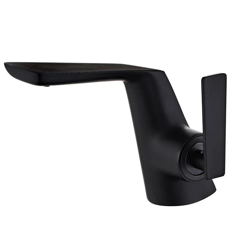Eprolo matte black single lever bathroom faucet for washbasin