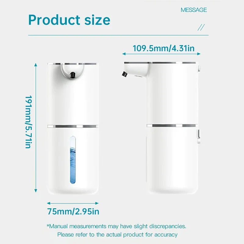 Dimensions of eprolo touchless sensor soap dispenser showing height and width measurements.