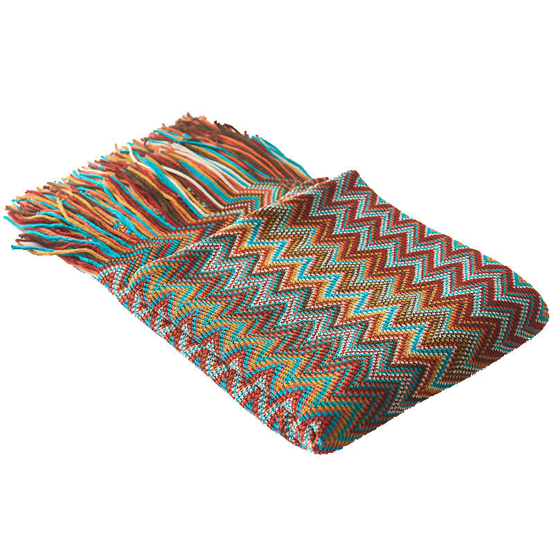 Knitted Bohemian Sofa Blanket