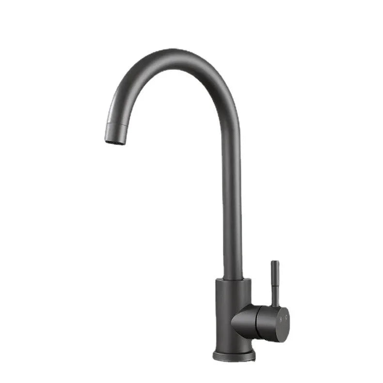 eprolo matte black gooseneck kitchen faucet with single lever handle