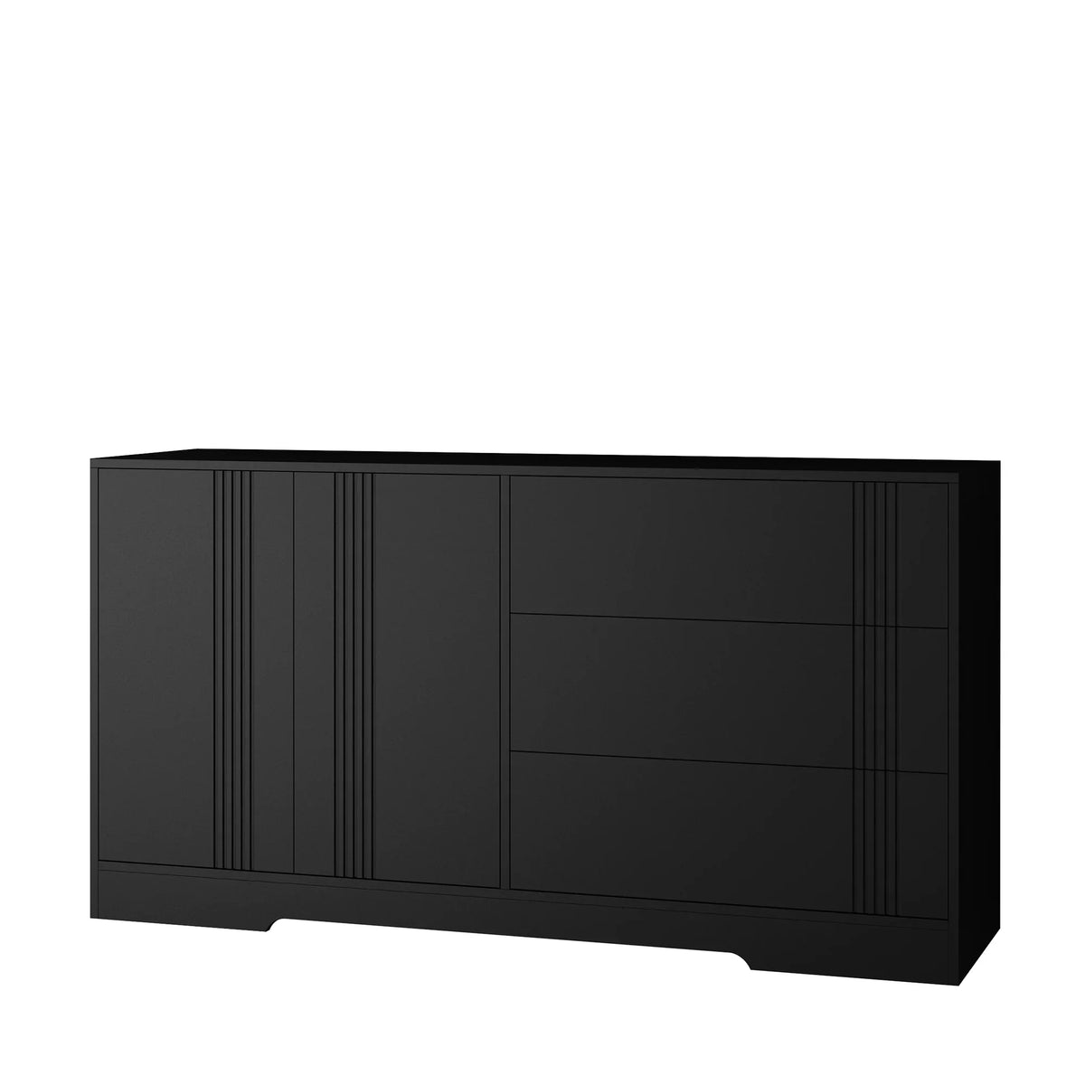 Modern black kitchen buffet locker with drawers and storage doors by eprolo