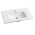 eprolo 30 inch white ceramic bathroom vanity top with integrated rectangular sink