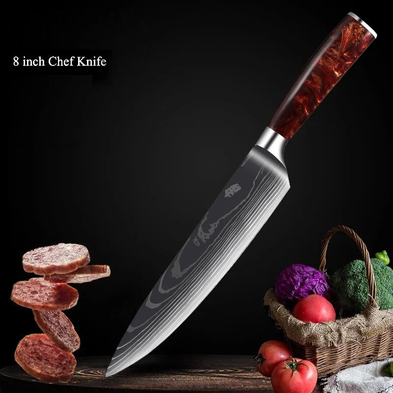 eprolo 8 inch Japanese professional chef knife with high carbon stainless steel pattern blade