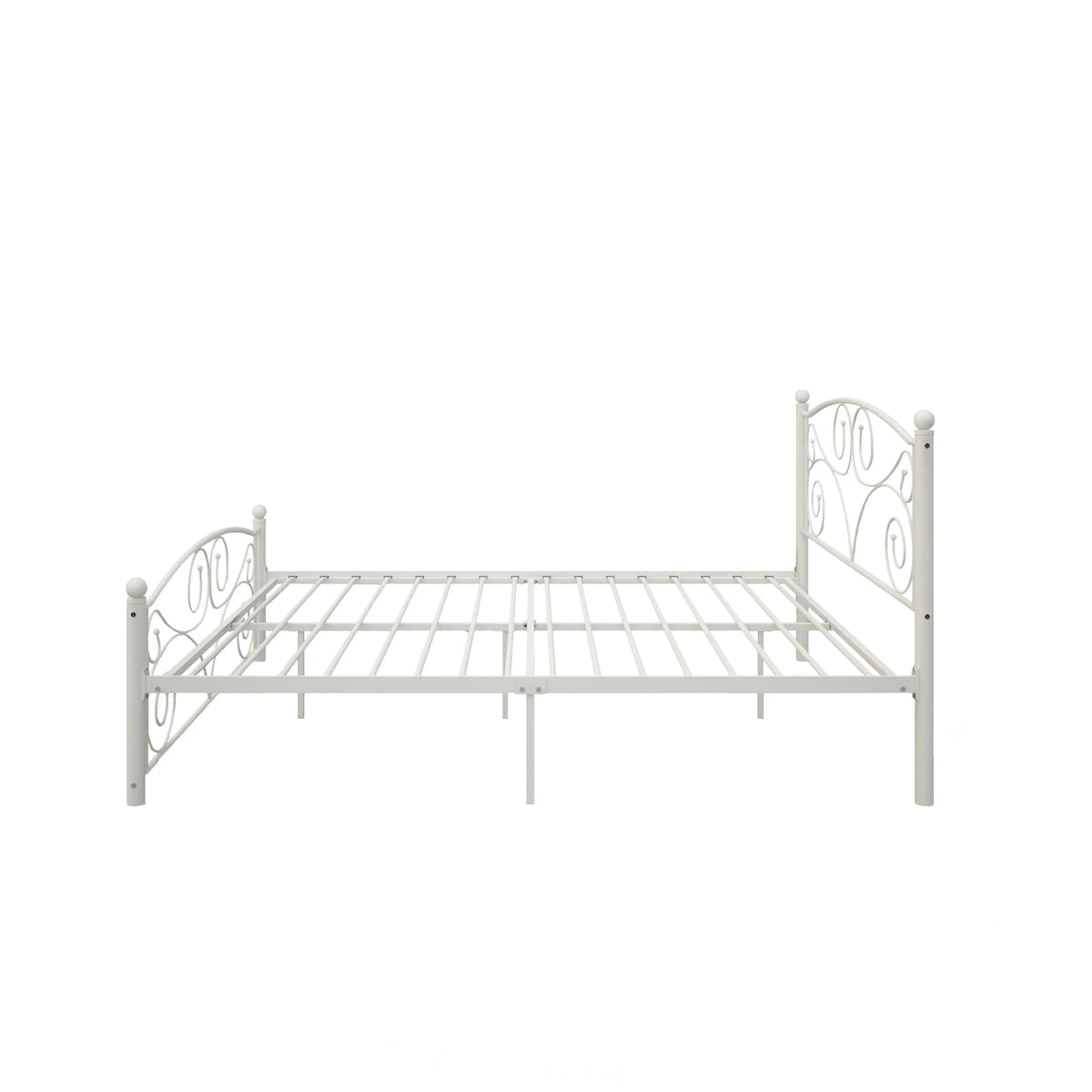 Modern white metal full bed frame with flower design by eprolo