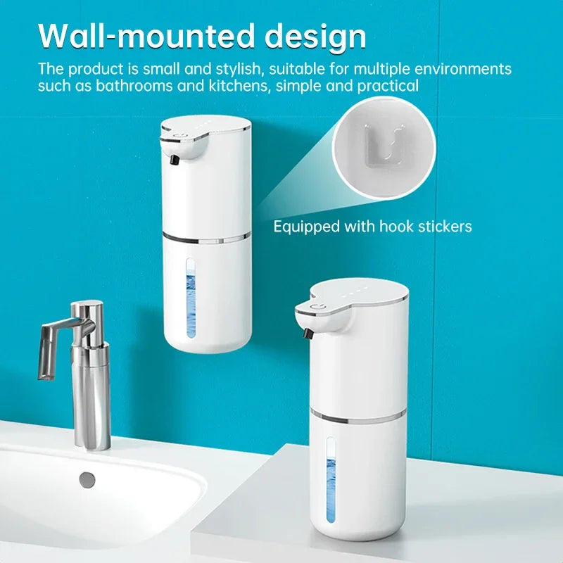 Wall-mounted eprolo touchless sensor soap dispenser in a white bathroom setting.