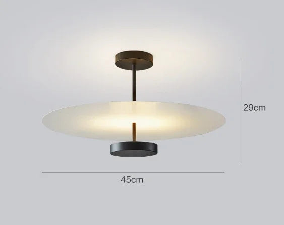 eprolo simple LED ceiling light with a white disc shade, 45cm wide and 29cm high
