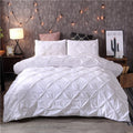 White Duvet Cover Set Pinch Pleat 2/3pcs Twin/Queen/King Size Bedclothes Bedding Sets