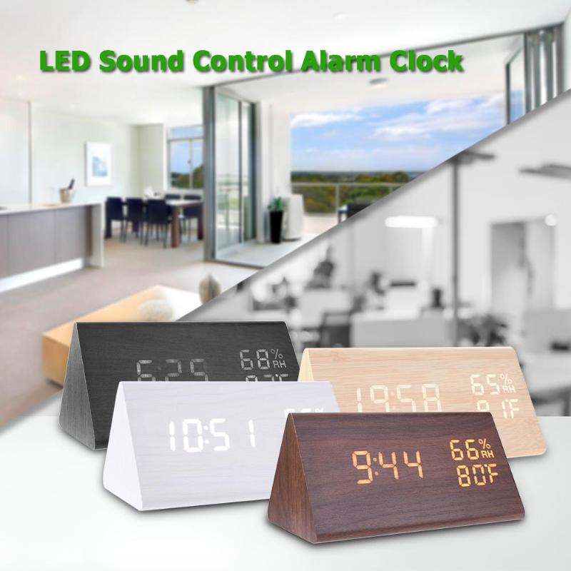 LED Alarm Clocks Sound Control Digital Clock