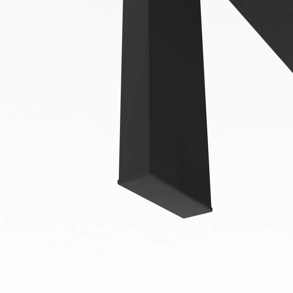 Black metal frame leg of the eprolo modern rectangle glass coffee table.