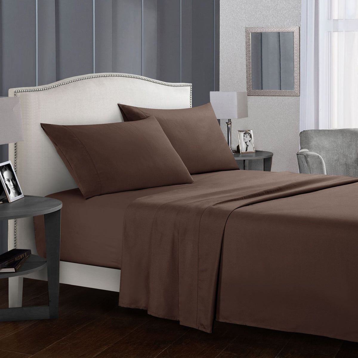 Pure Color Bedding Set Bed Linens Flat Sheet+Fitted Sheet+Pillowcase Queen/ King Size