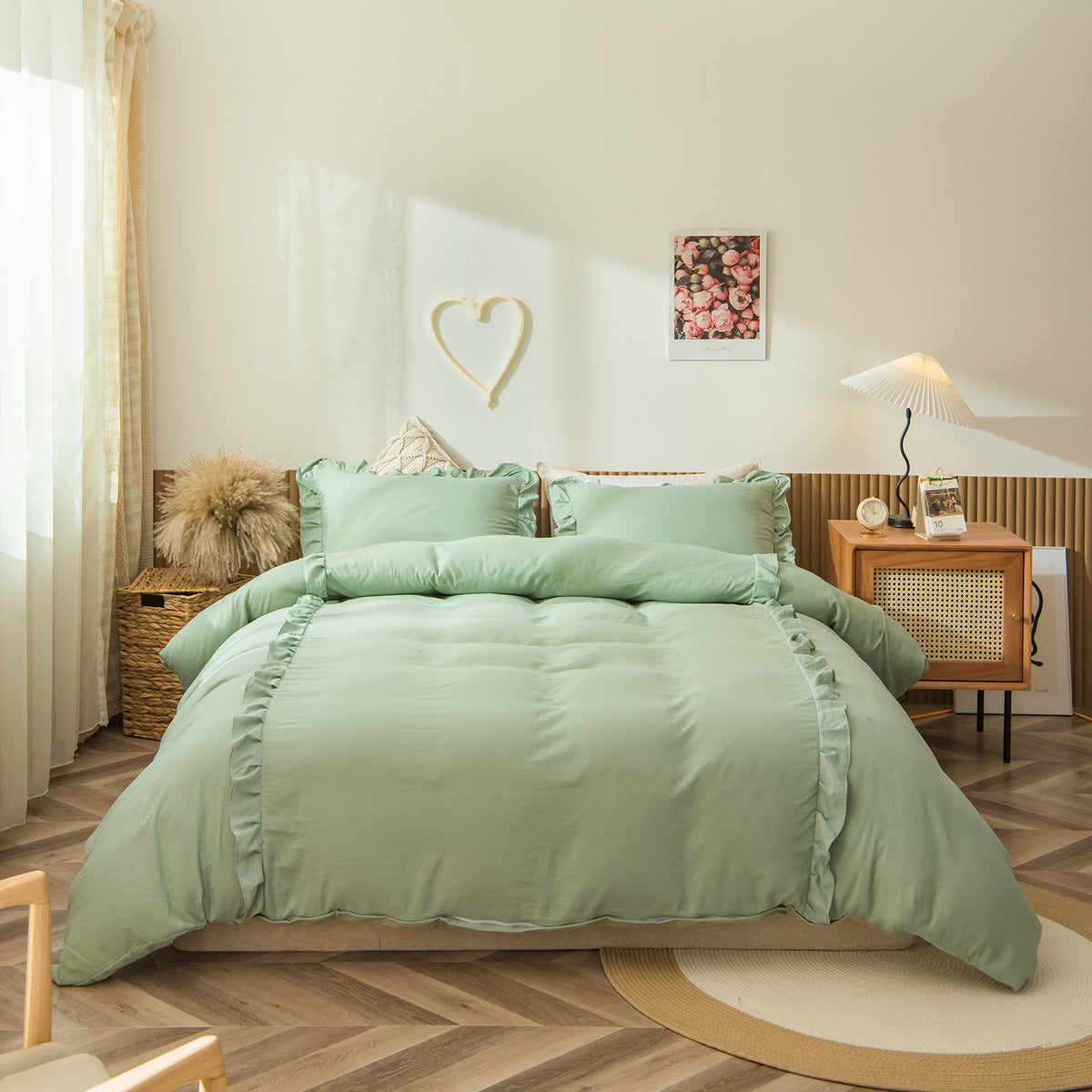 Cotton Surface Ruffled Quilt Cover Kit