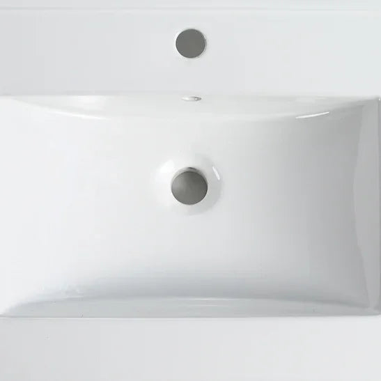 White ceramic bathroom vanity top with integrated sink by eprolo