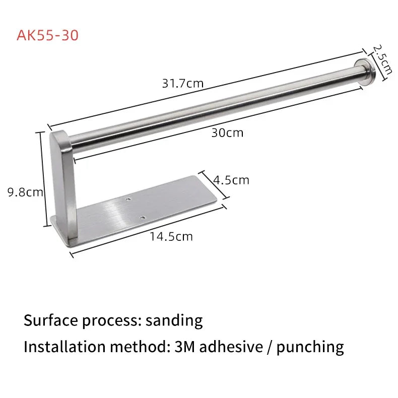 eprolo stainless steel kitchen roll holder with dimensions and sanding surface finish
