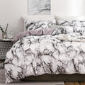 Comfortable White Marble Pattern Printed Duvet Cover (2/3 Piece Set)