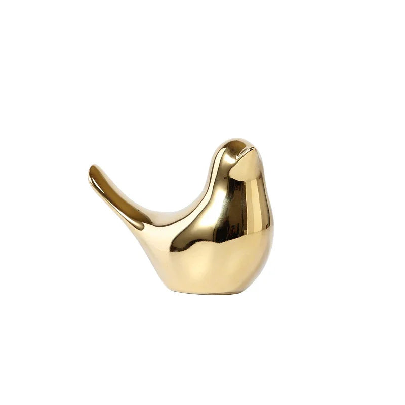 Nordic creative golden ceramic bird craft ornament by eprolo for living room decor