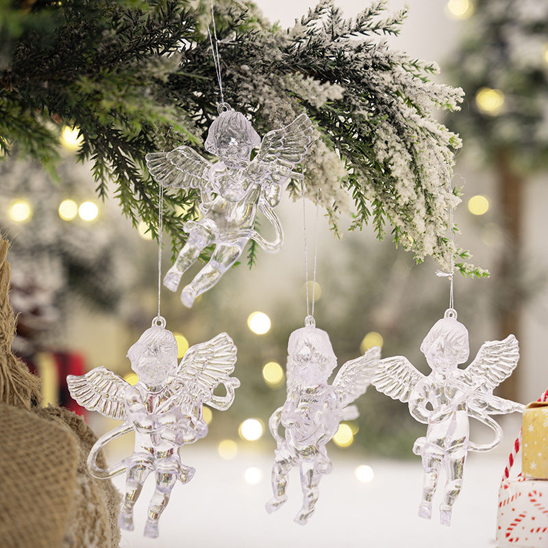 4PC Christmas Decorations Ornaments Transparent