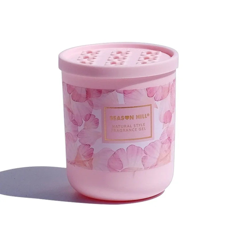Pink Season Hill natural style fragrance gel car balm and aromatherapy air freshener.