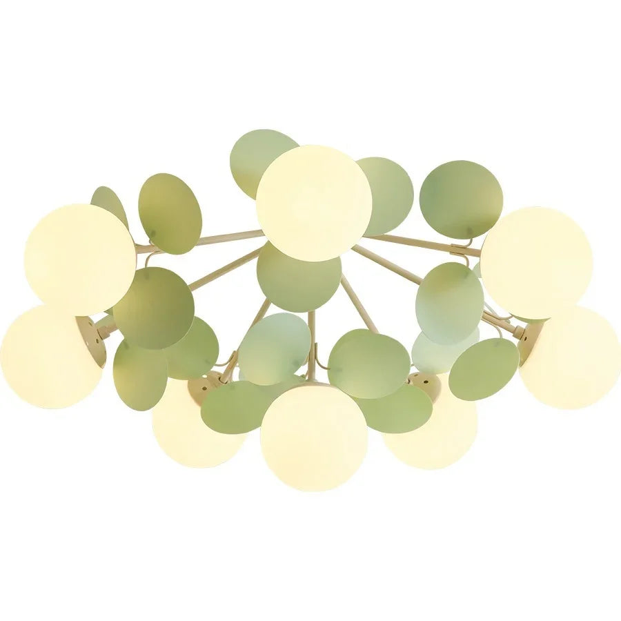 eprolo Creative Magic Bean Ceiling Light with green and white globe shades