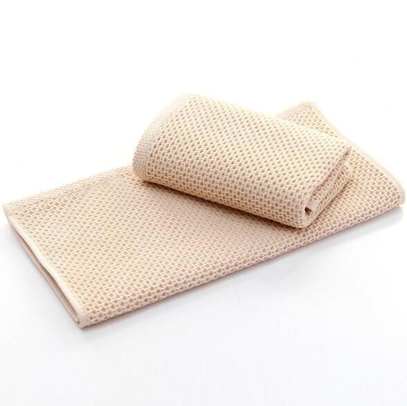 Beige waffle weave cotton hand towel by eprolo