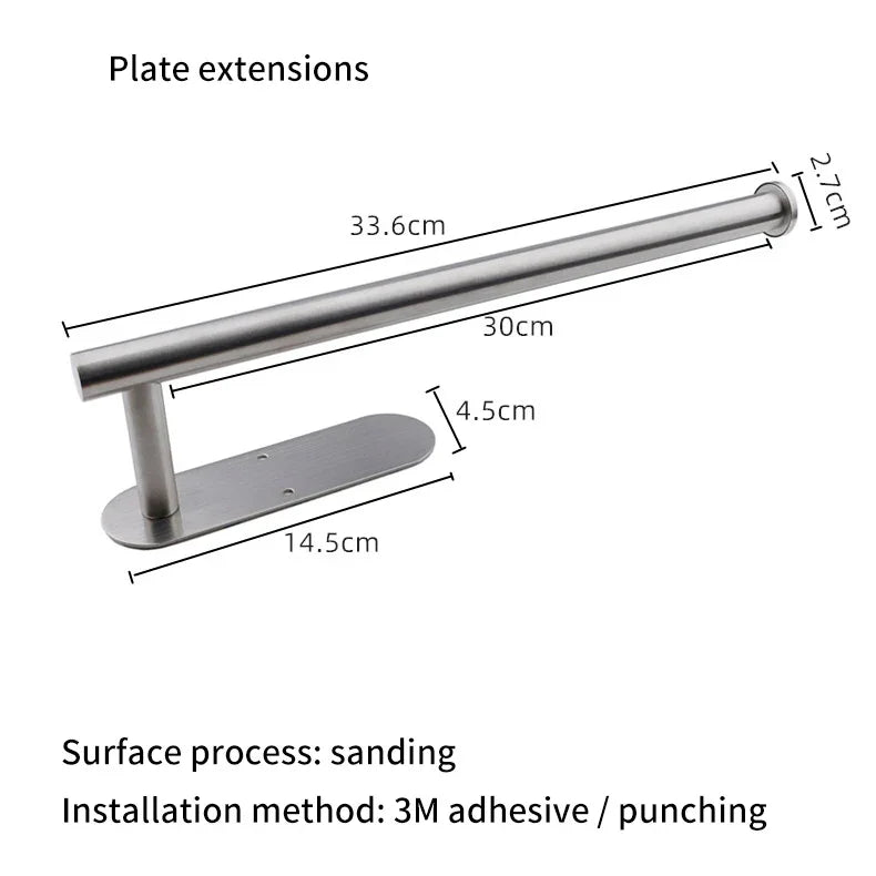 eprolo stainless steel kitchen roll holder with dimensions and sanding surface process