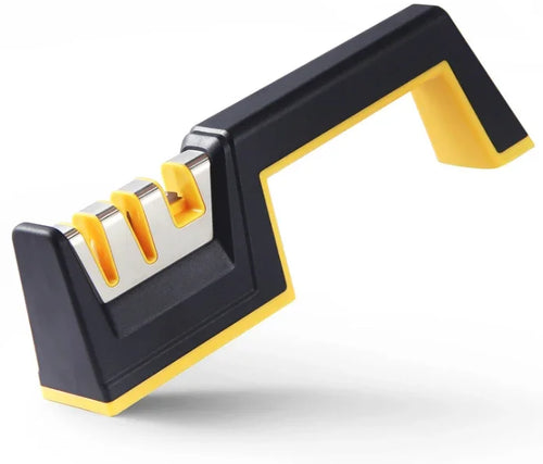 eprolo 3-stage professional knife sharpener with black and yellow ergonomic handle