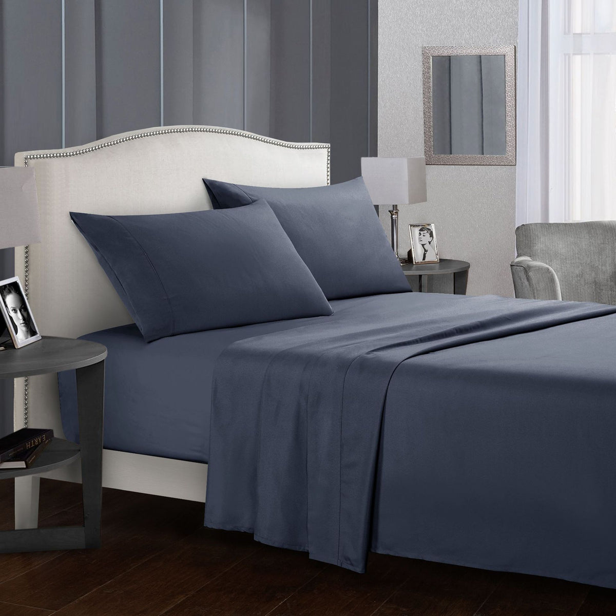 Pure Color Bedding Set Bed Linens Flat Sheet+Fitted Sheet+Pillowcase Queen/ King Size